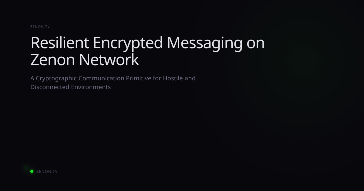 Resilient Encrypted Messaging on Zenon Network